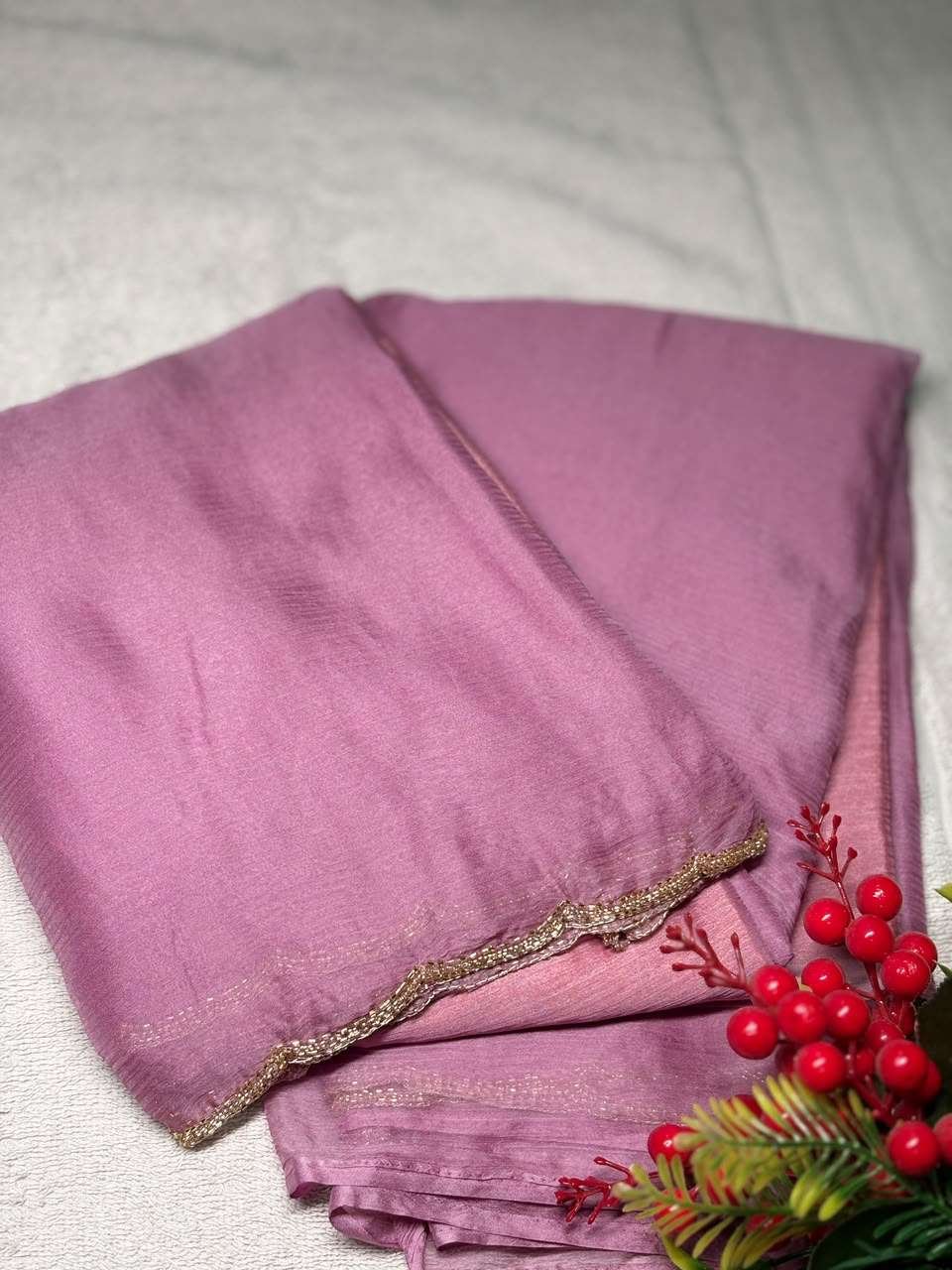 Lavender Chiffon Saree